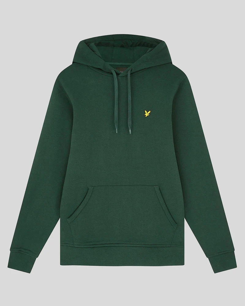 Lyle & Scott Herren-Hoodie aus Baumwolle mit Loopback-Muster | Dunkelgrün
