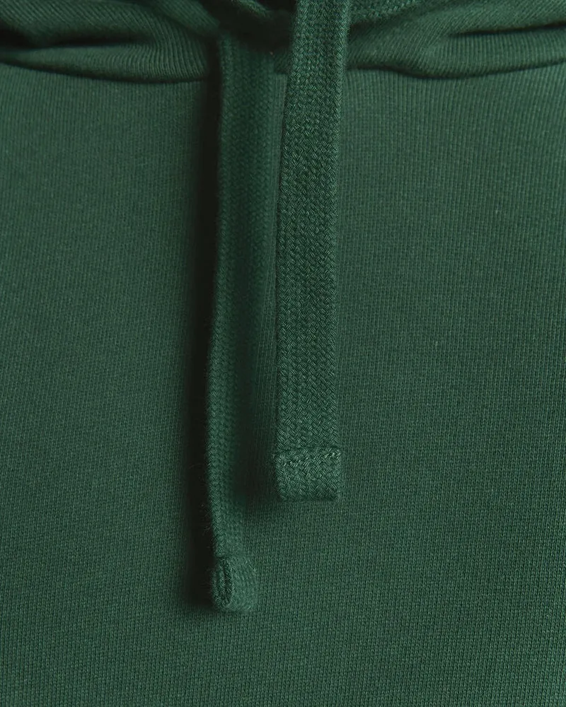 Lyle & Scott Herren-Hoodie aus Baumwolle mit Loopback-Muster | Dunkelgrün