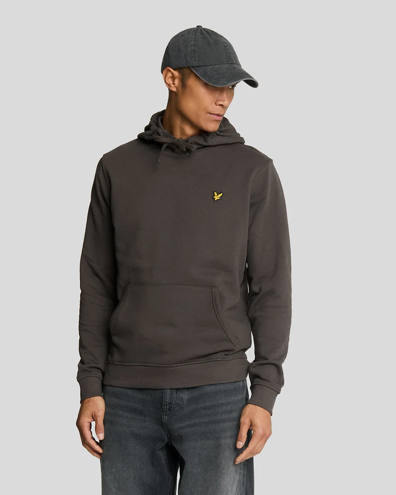 Lyle & Scott Herren-Hoodie aus Baumwolle mit Loopback-Rückenstruktur | Gunmetal