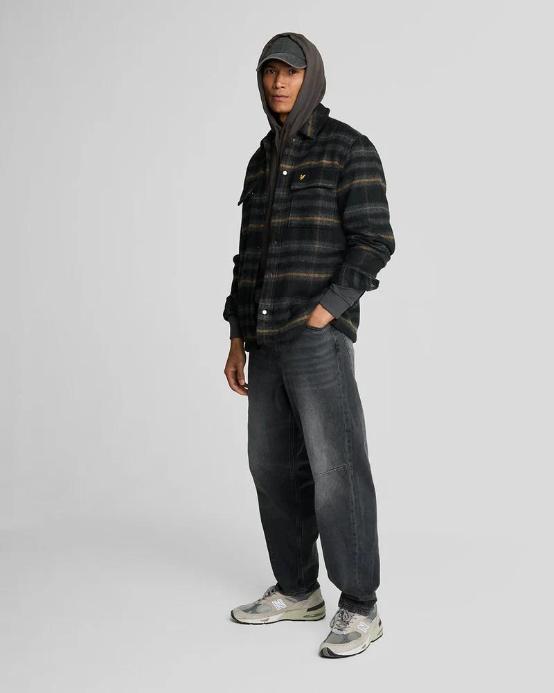 Lyle & Scott Herren-Hoodie aus Baumwolle mit Loopback-Rückenstruktur | Gunmetal