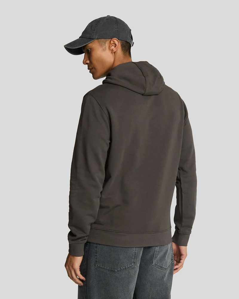 Lyle & Scott Herren-Hoodie aus Baumwolle mit Loopback-Rückenstruktur | Gunmetal
