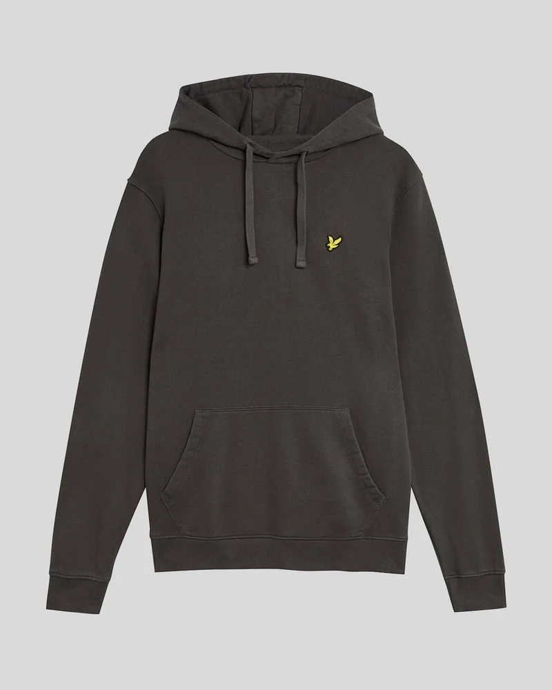 Lyle & Scott Herren-Hoodie aus Baumwolle mit Loopback-Rückenstruktur | Gunmetal