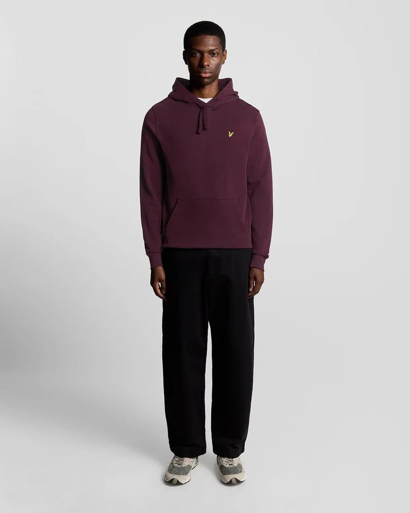 Lyle & Scott Herren-Hoodie aus Baumwolle mit Loopback-Muster | Burgunderrot