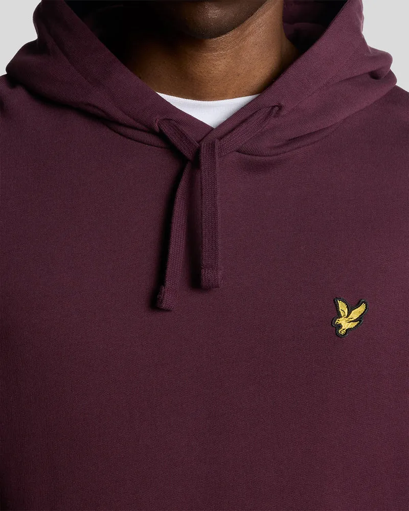 Lyle & Scott Herren-Hoodie aus Baumwolle mit Loopback-Muster | Burgunderrot