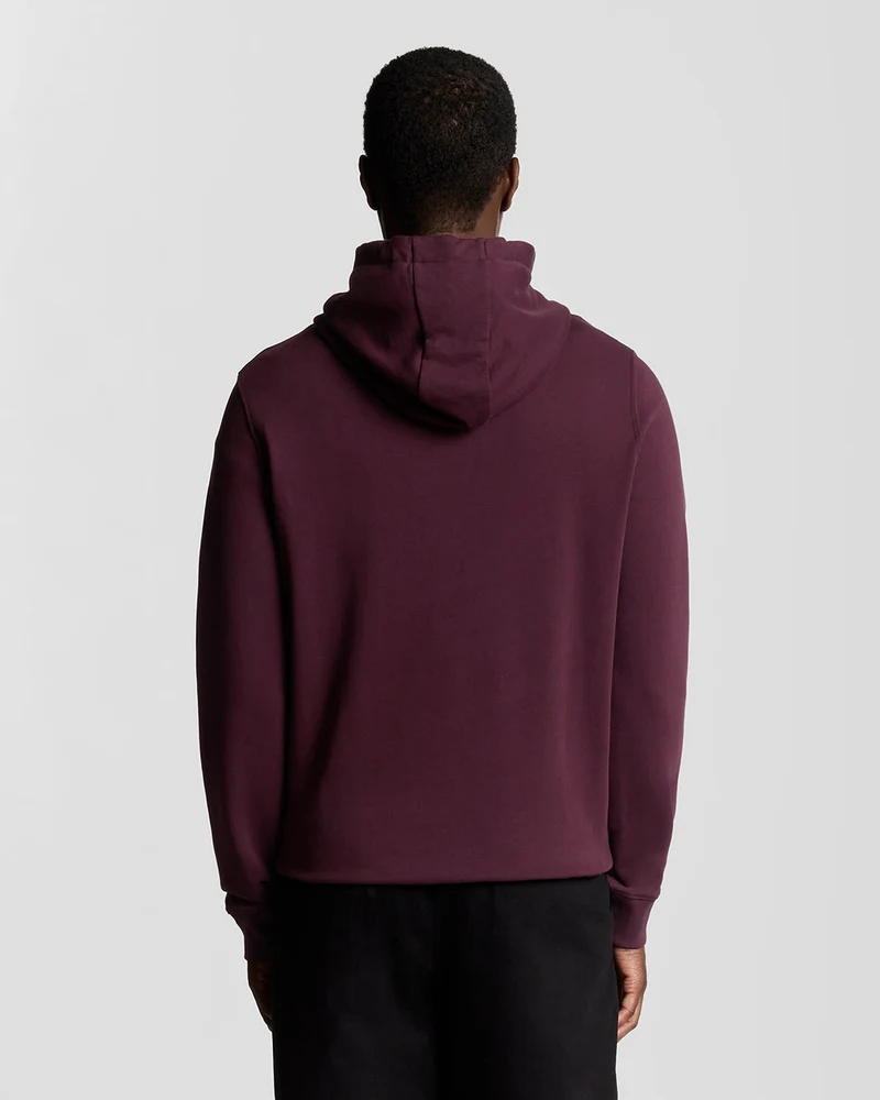 Lyle & Scott Herren-Hoodie aus Baumwolle mit Loopback-Muster | Burgunderrot