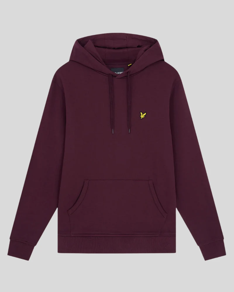 Lyle & Scott Herren-Hoodie aus Baumwolle mit Loopback-Muster | Burgunderrot