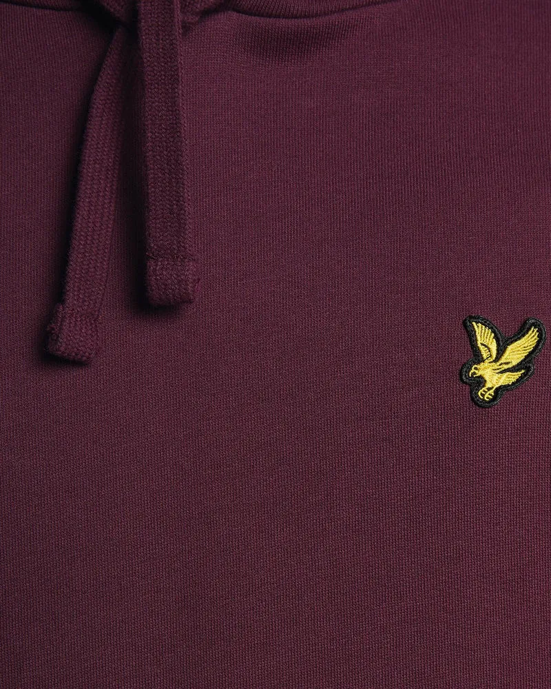 Lyle & Scott Herren-Hoodie aus Baumwolle mit Loopback-Muster | Burgunderrot