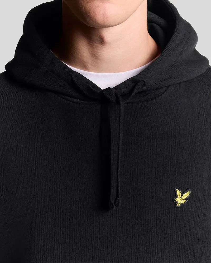 Lyle & Scott Herren-Hoodie aus Baumwolle mit Loopback-Muster | Schwarz