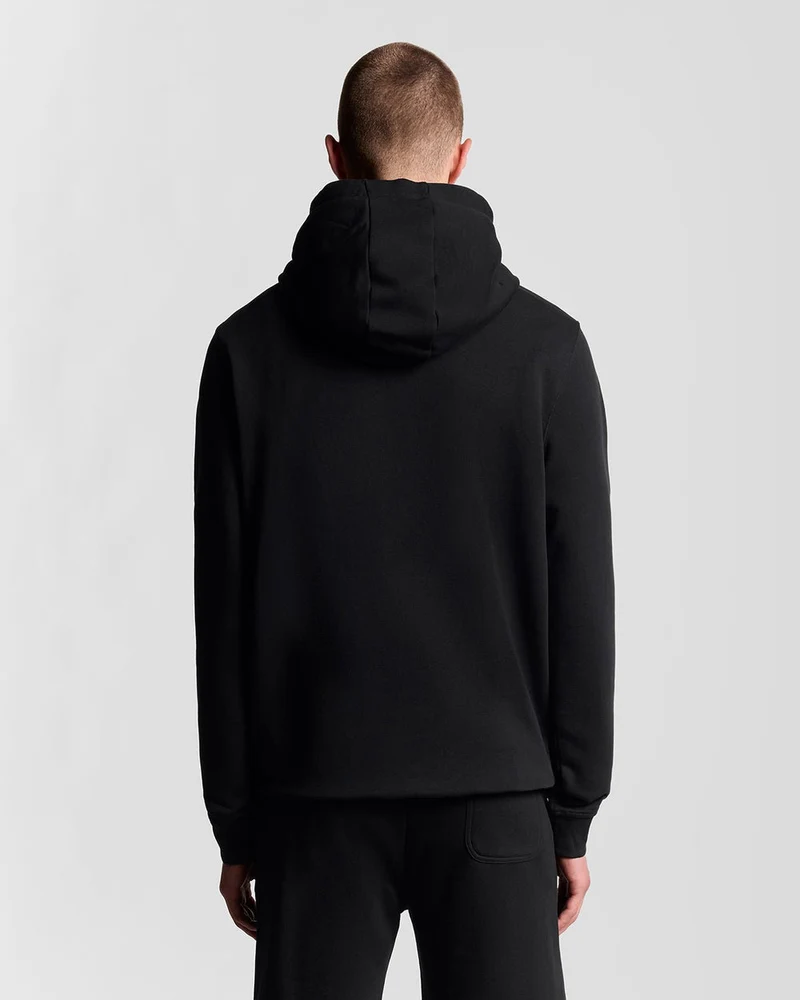 Lyle & Scott Herren-Hoodie aus Baumwolle mit Loopback-Muster | Schwarz