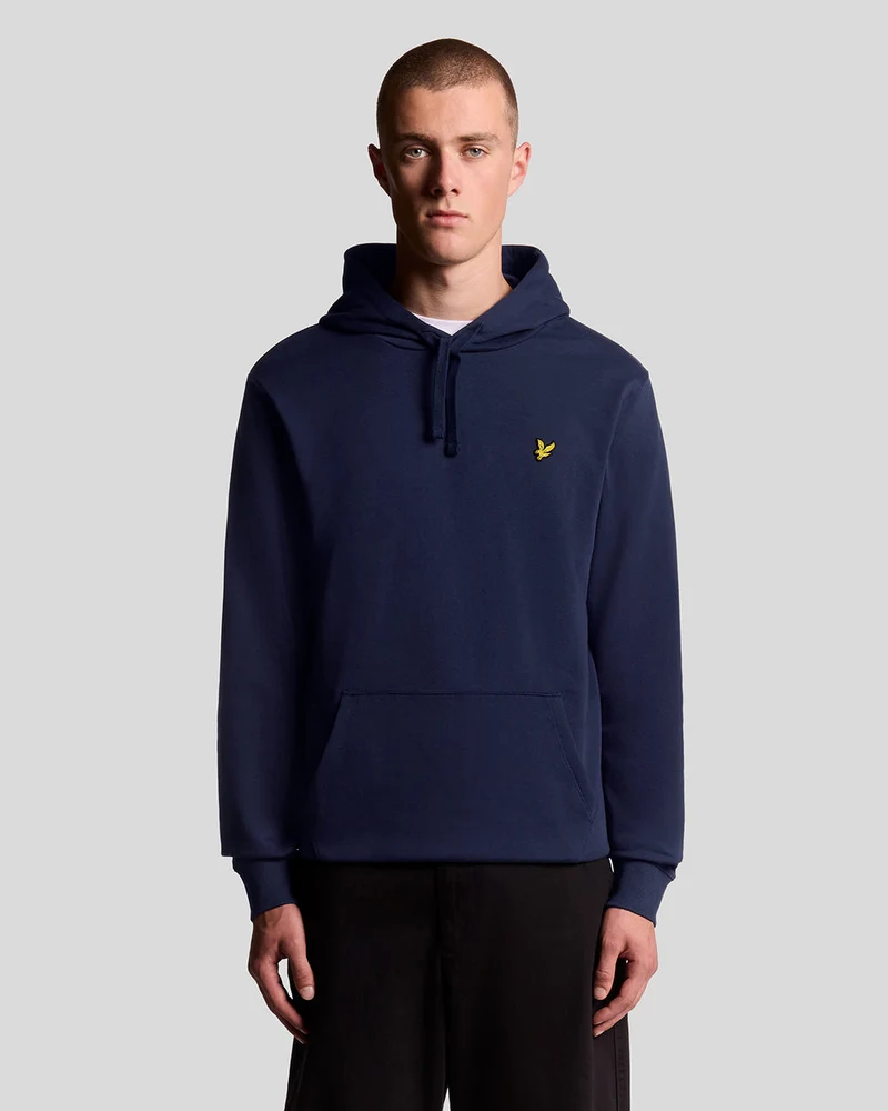 Lyle & Scott Herren-Hoodie aus Baumwolle mit Loopback-Muster | Marineblau
