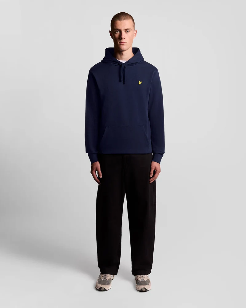 Lyle & Scott Herren-Hoodie aus Baumwolle mit Loopback-Muster | Marineblau