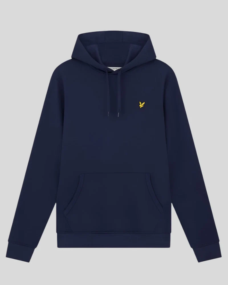 Lyle & Scott Herren-Hoodie aus Baumwolle mit Loopback-Muster | Marineblau