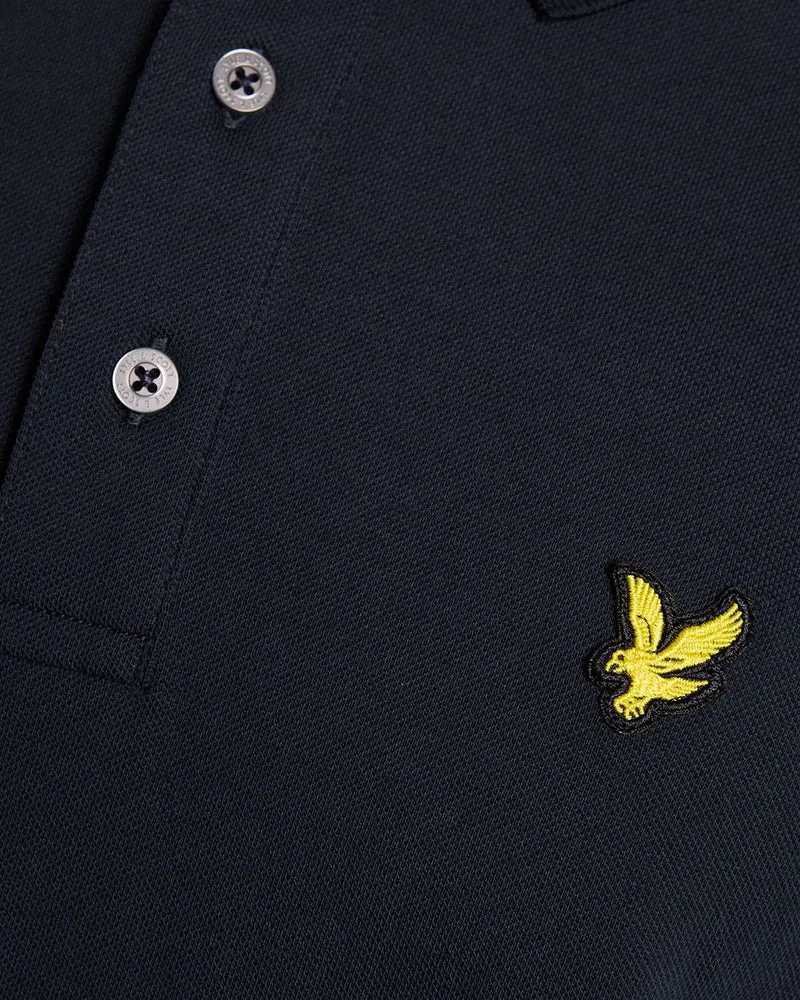 Lyle & Scott Herren-Poloshirt aus feiner Baumwolle mit Farbakzenten | Dunkelblau