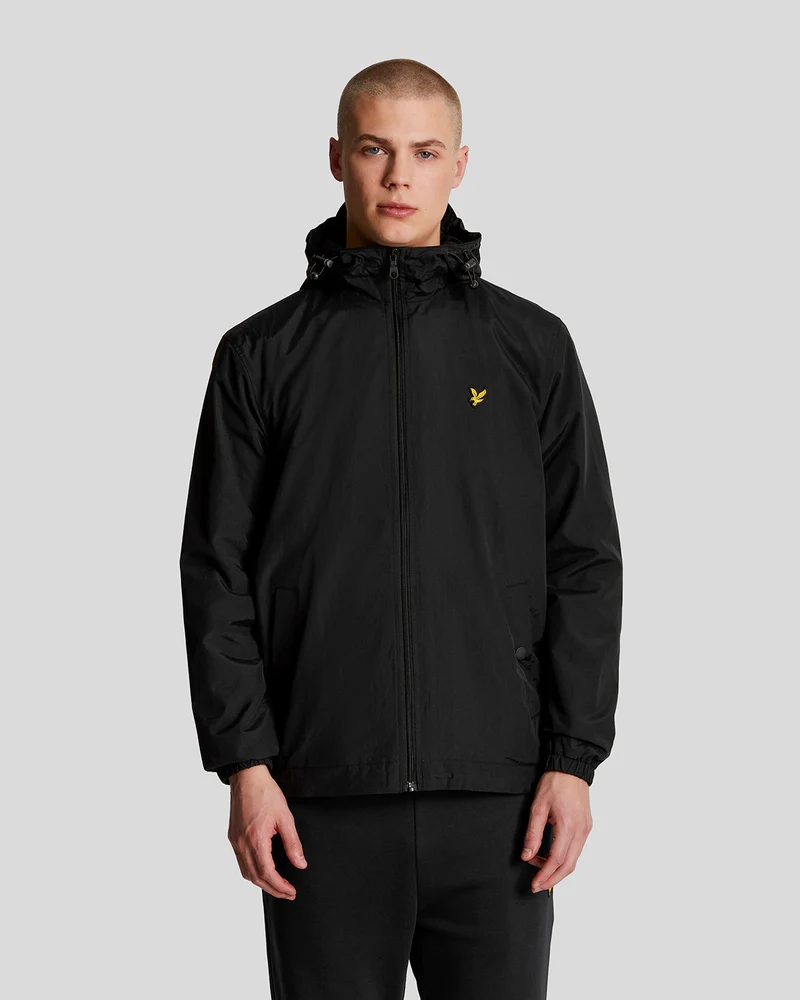 Lyle & Scott Herren-Kapuzenjacke, wasserabweisend | Tiefschwarz