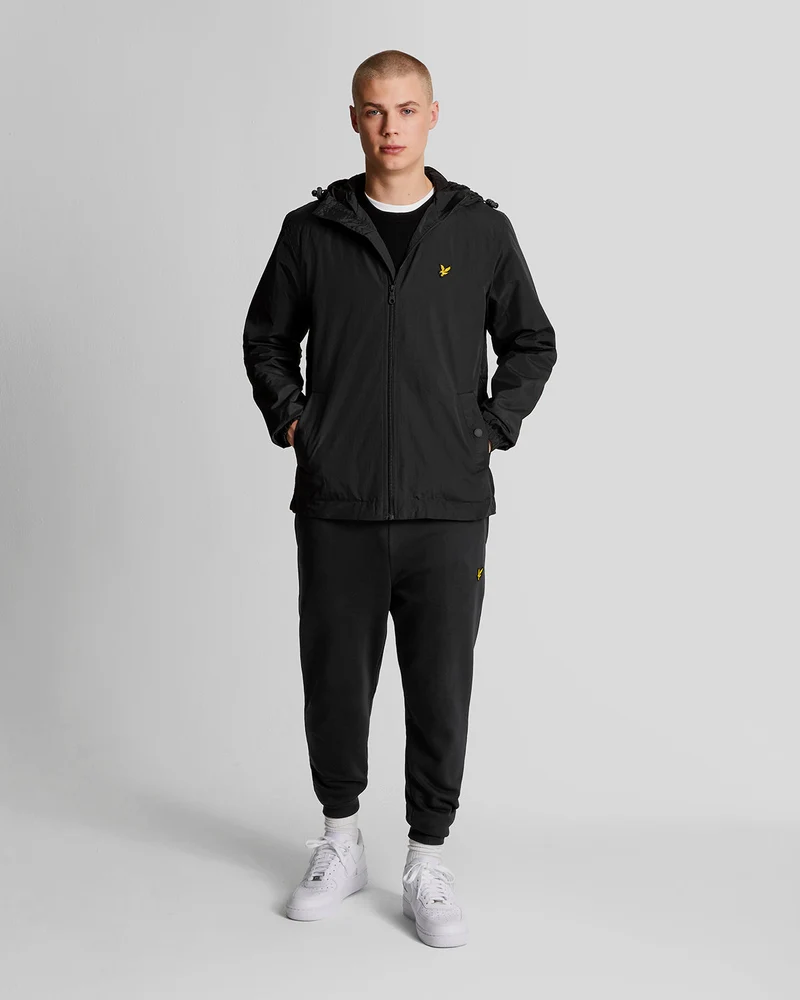 Lyle & Scott Herren-Kapuzenjacke, wasserabweisend | Tiefschwarz