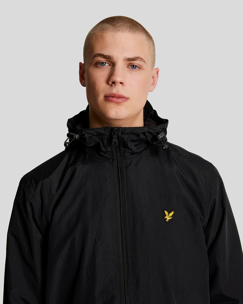 Lyle & Scott Herren-Kapuzenjacke, wasserabweisend | Tiefschwarz