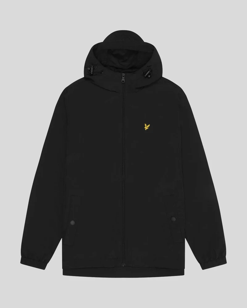 Lyle & Scott Herren-Kapuzenjacke, wasserabweisend | Tiefschwarz
