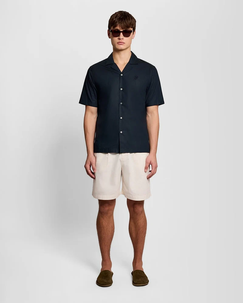Lyle & Scott Herrenhemd aus Popeline mit Reverskragen | Carbon