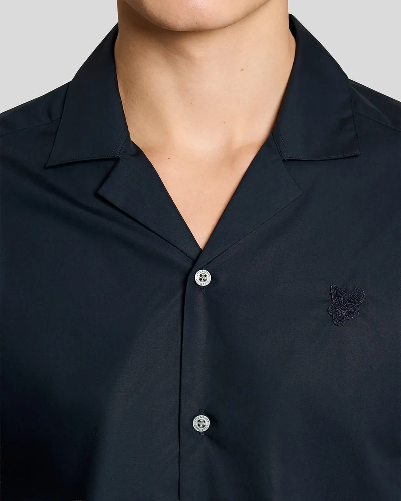 Lyle & Scott Herrenhemd aus Popeline mit Reverskragen | Carbon