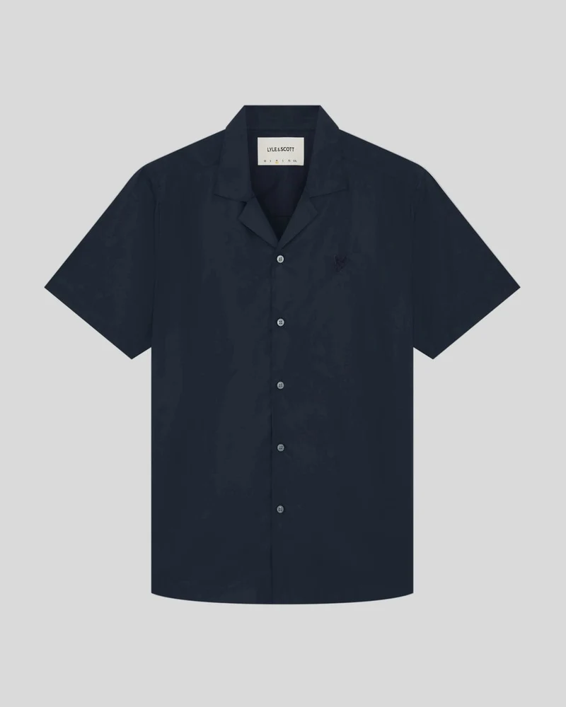 Lyle & Scott Herrenhemd aus Popeline mit Reverskragen | Carbon