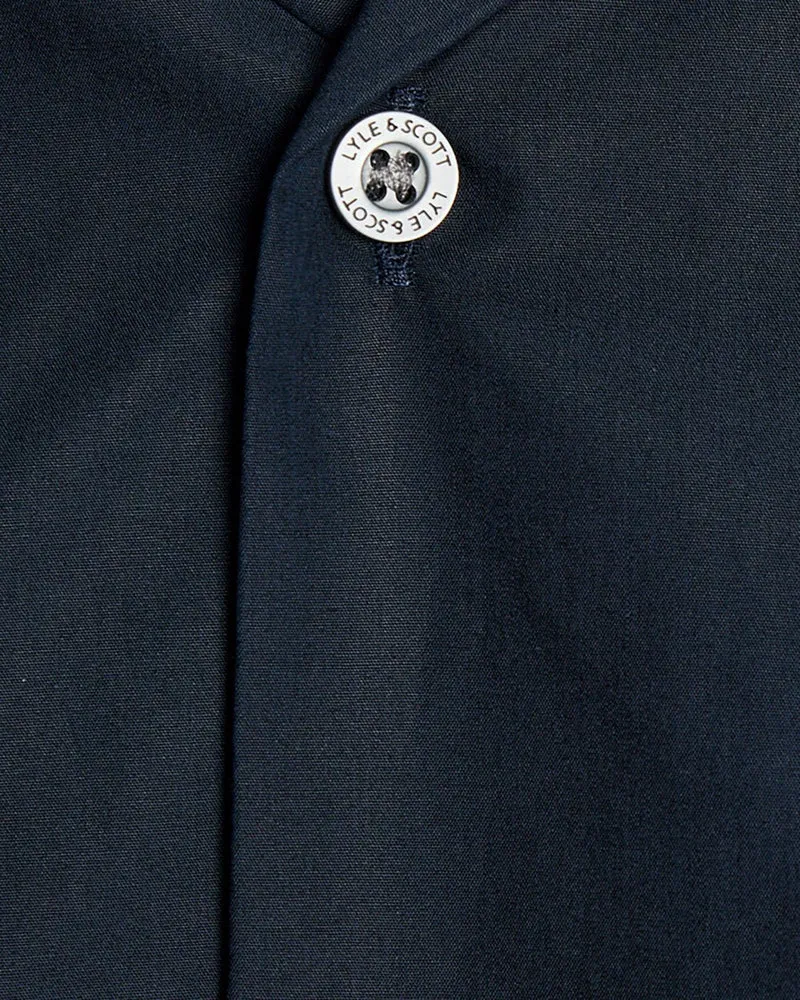 Lyle & Scott Herrenhemd aus Popeline mit Reverskragen | Carbon