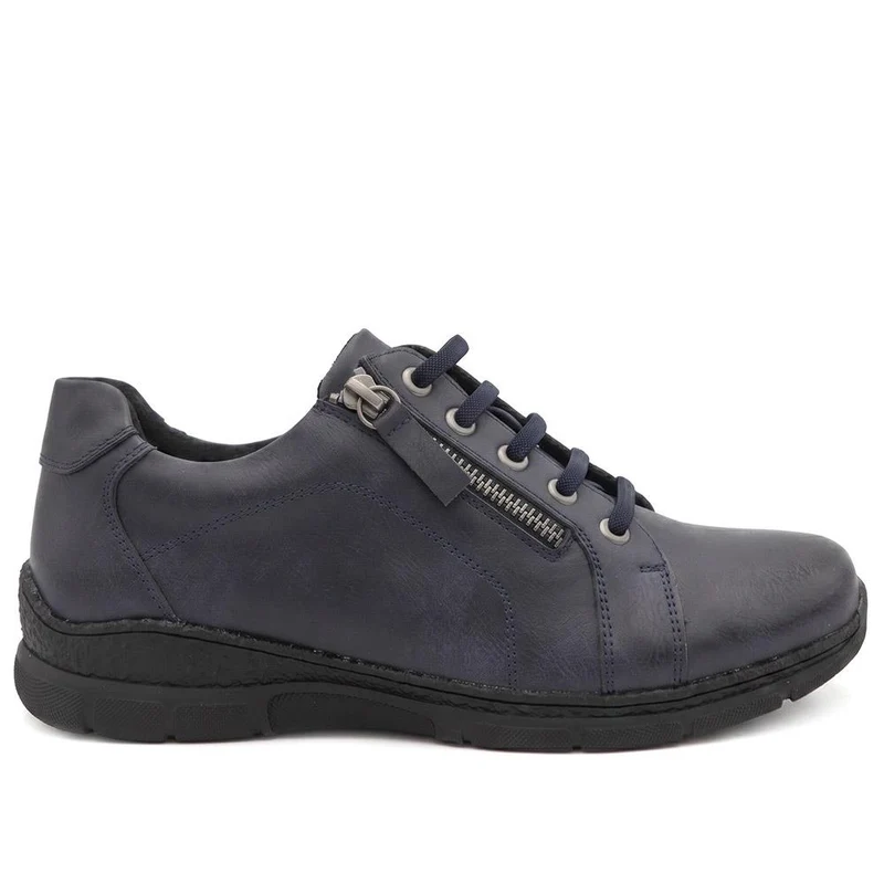 Extra Wide Zip & Lace Trainers - BETRINA / 329 761 - Navy