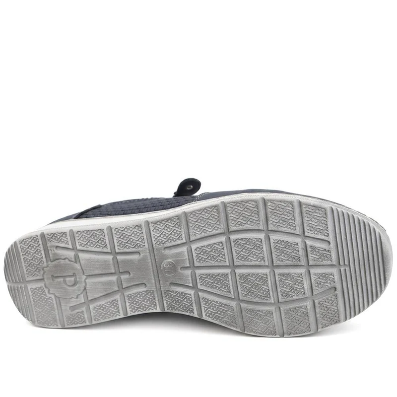Wide Fit Casual Zip & Lace Trainers - WBINS43088 / 329 285 - Navy