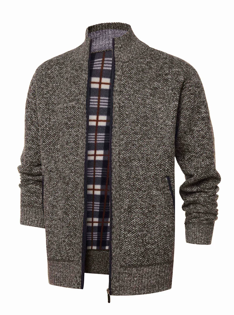 Strickjacke mit Reißverschluss und Stehkragen – Joshua