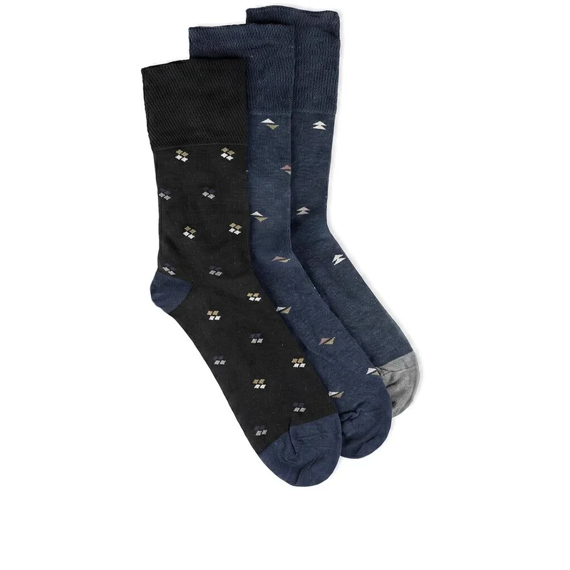 Soft Top Socks - DAVJA27007 / 313 223 - Navy-Camel