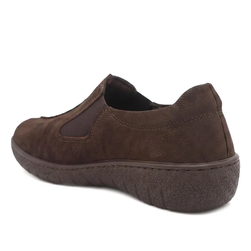 Loretta Leather Elastic Fit Slip On Shoes - HAK44005 / 329 717 - Brown Nubuck