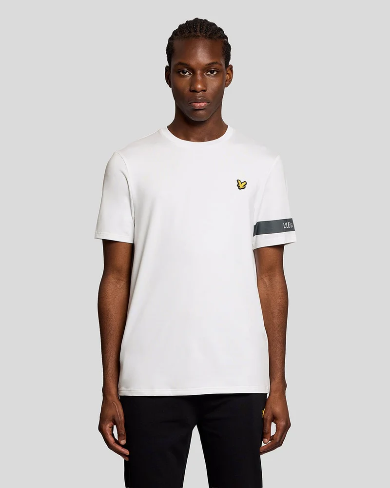 Lyle & Scott Herren-Sport-T-Shirt mit Ärmeldetails | Weiß