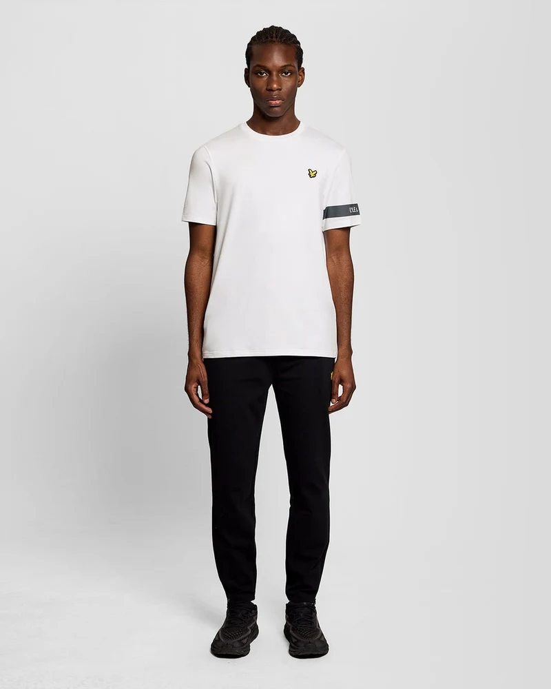 Lyle & Scott Herren-Sport-T-Shirt mit Ärmeldetails | Weiß