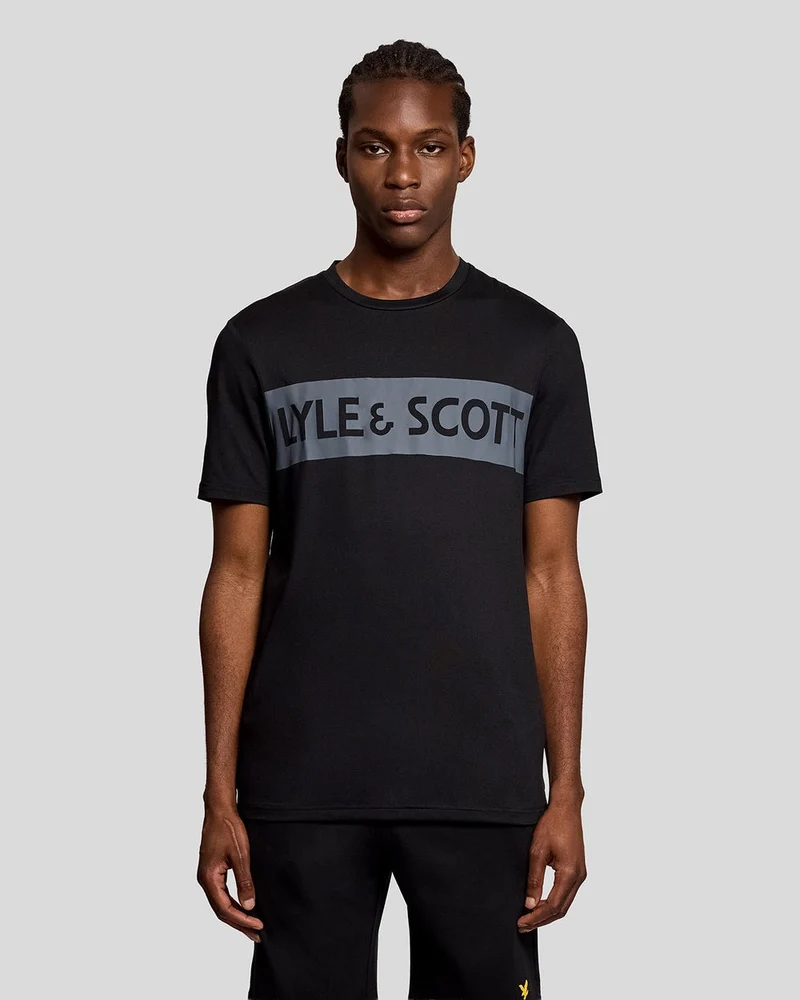 Lyle & Scott Herren-Sport-T-Shirt mit Brustlogo | Tiefschwarz
