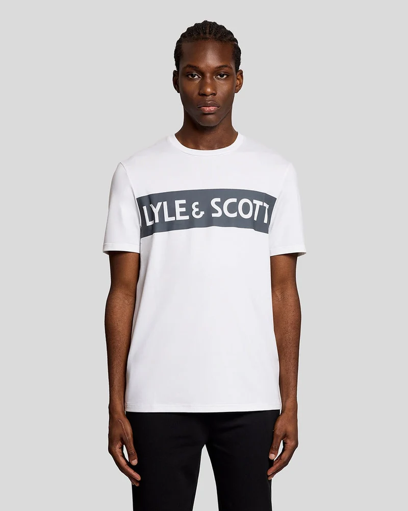 Lyle & Scott Herren-Sport-T-Shirt mit Brustlogo | Weiß