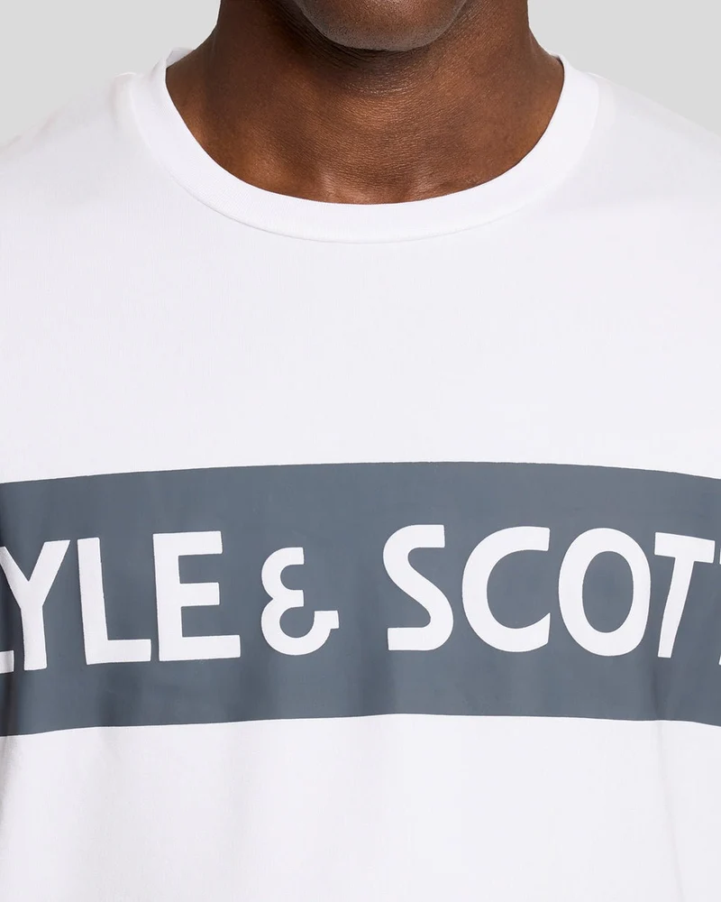 Lyle & Scott Herren-Sport-T-Shirt mit Brustlogo | Weiß