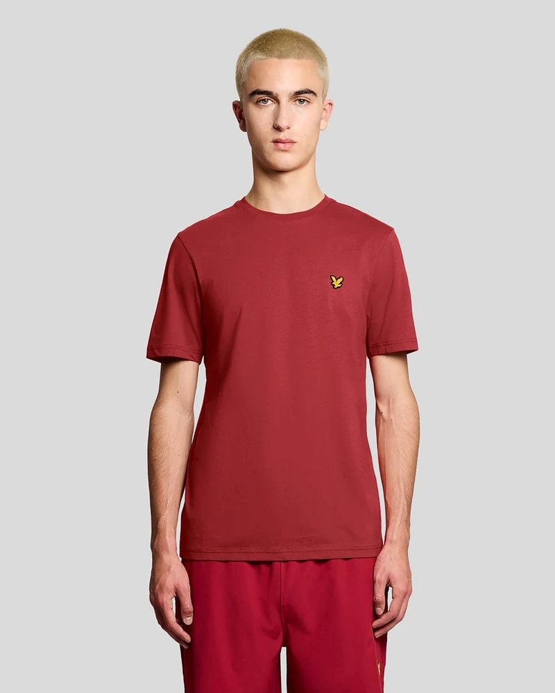 Lyle & Scott Herren-Sport-T-Shirt mit kurzen Ärmeln | Granatrot