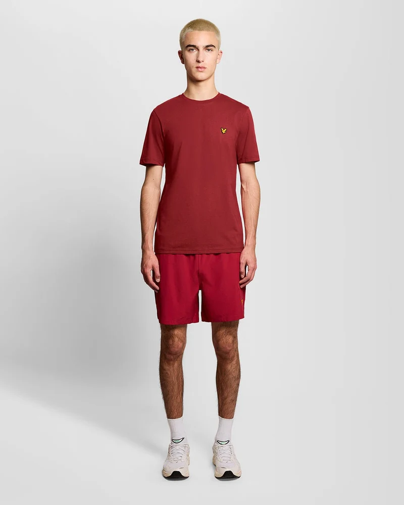 Lyle & Scott Herren-Sport-T-Shirt mit kurzen Ärmeln | Granatrot