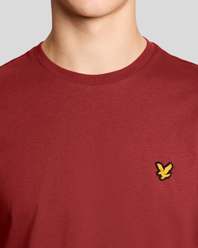 Lyle & Scott Herren-Sport-T-Shirt mit kurzen Ärmeln | Granatrot