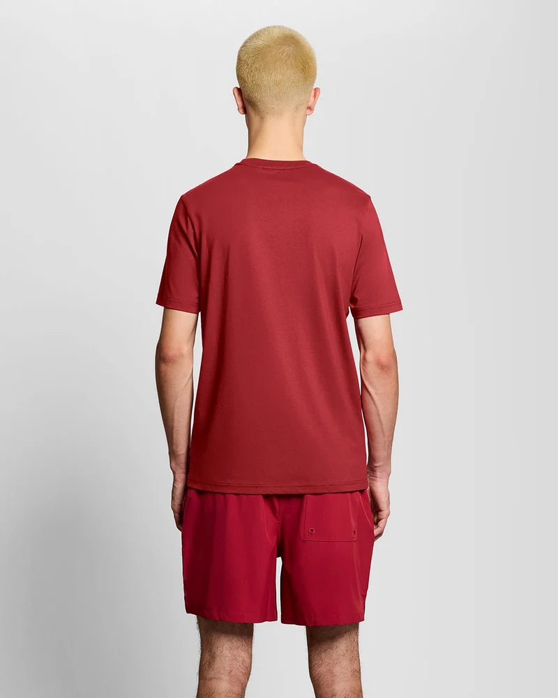 Lyle & Scott Herren-Sport-T-Shirt mit kurzen Ärmeln | Granatrot