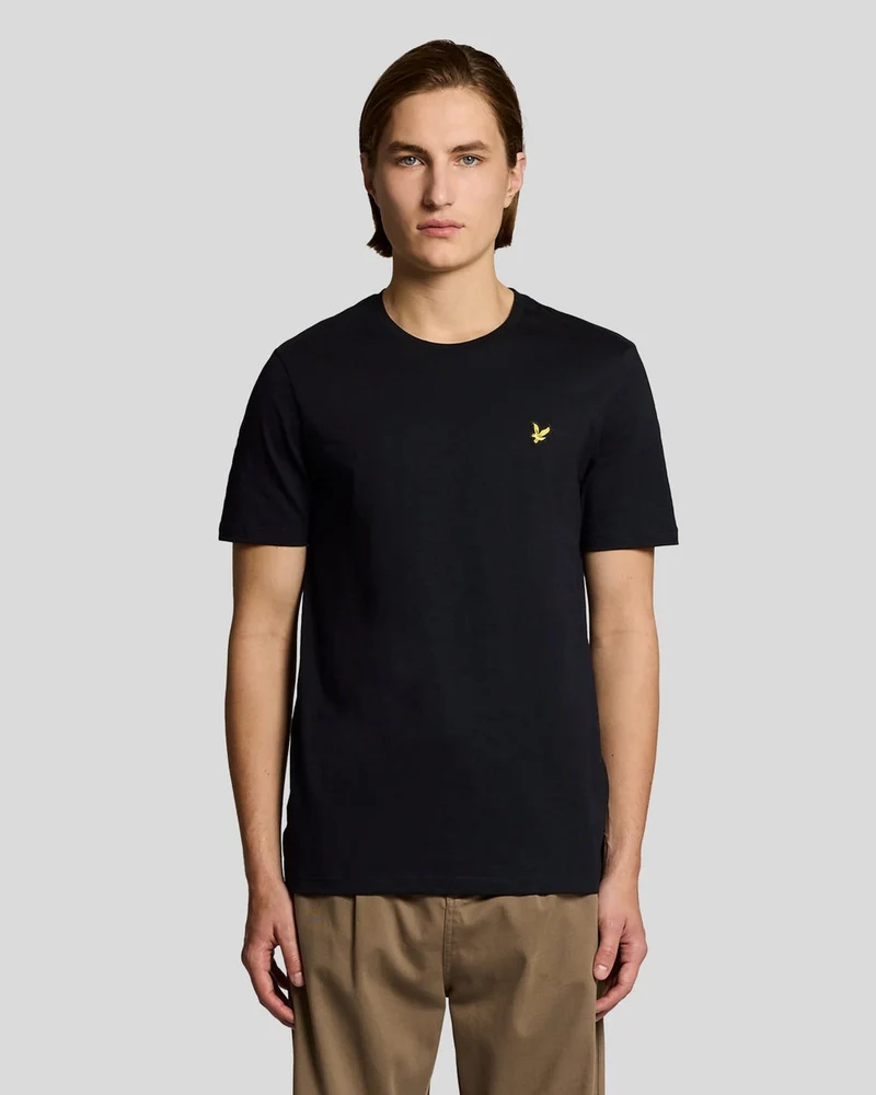 Lyle & Scott Herren-T-Shirt aus feiner Baumwolle (Slub-Baumwolle) | Tiefschwarz