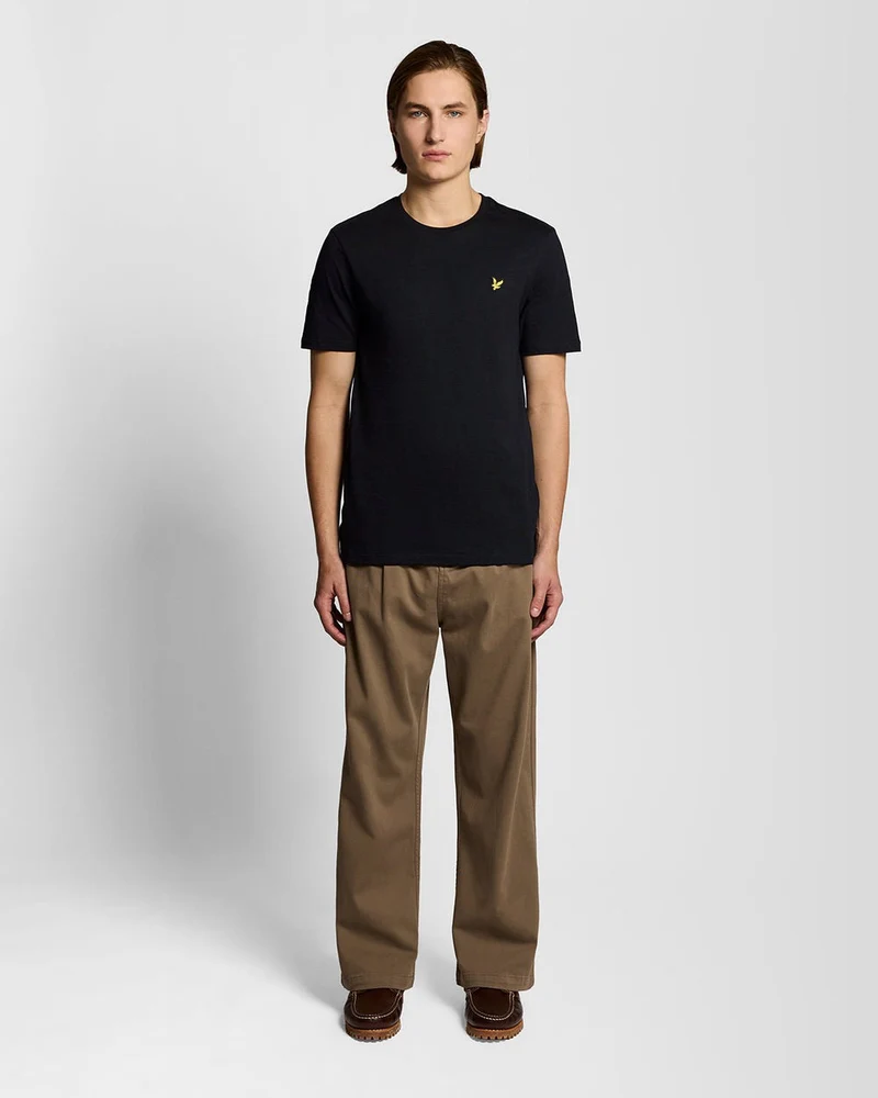 Lyle & Scott Herren-T-Shirt aus feiner Baumwolle (Slub-Baumwolle) | Tiefschwarz