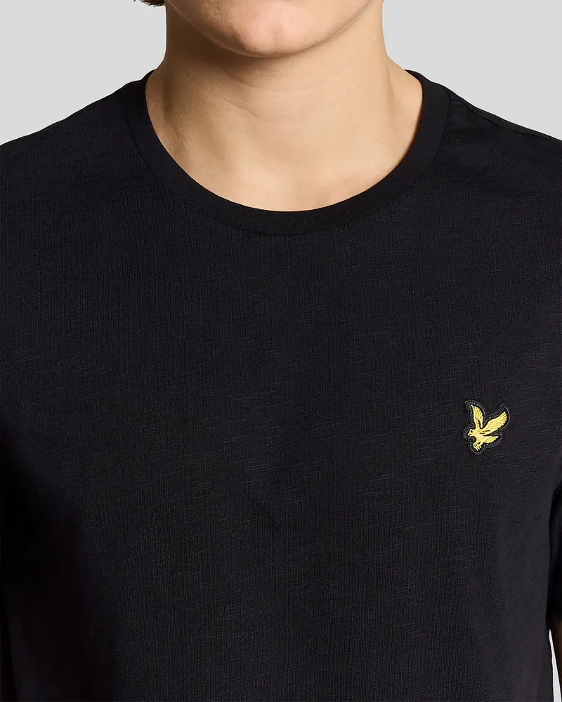 Lyle & Scott Herren-T-Shirt aus feiner Baumwolle (Slub-Baumwolle) | Tiefschwarz