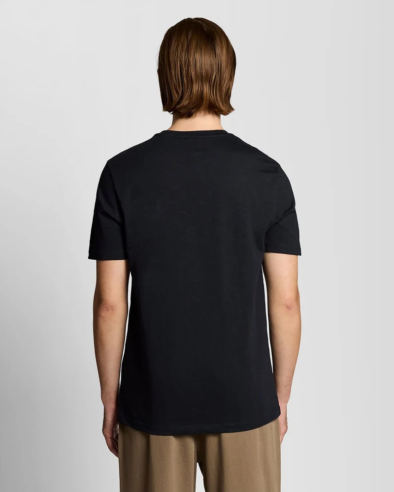 Lyle & Scott Herren-T-Shirt aus feiner Baumwolle (Slub-Baumwolle) | Tiefschwarz