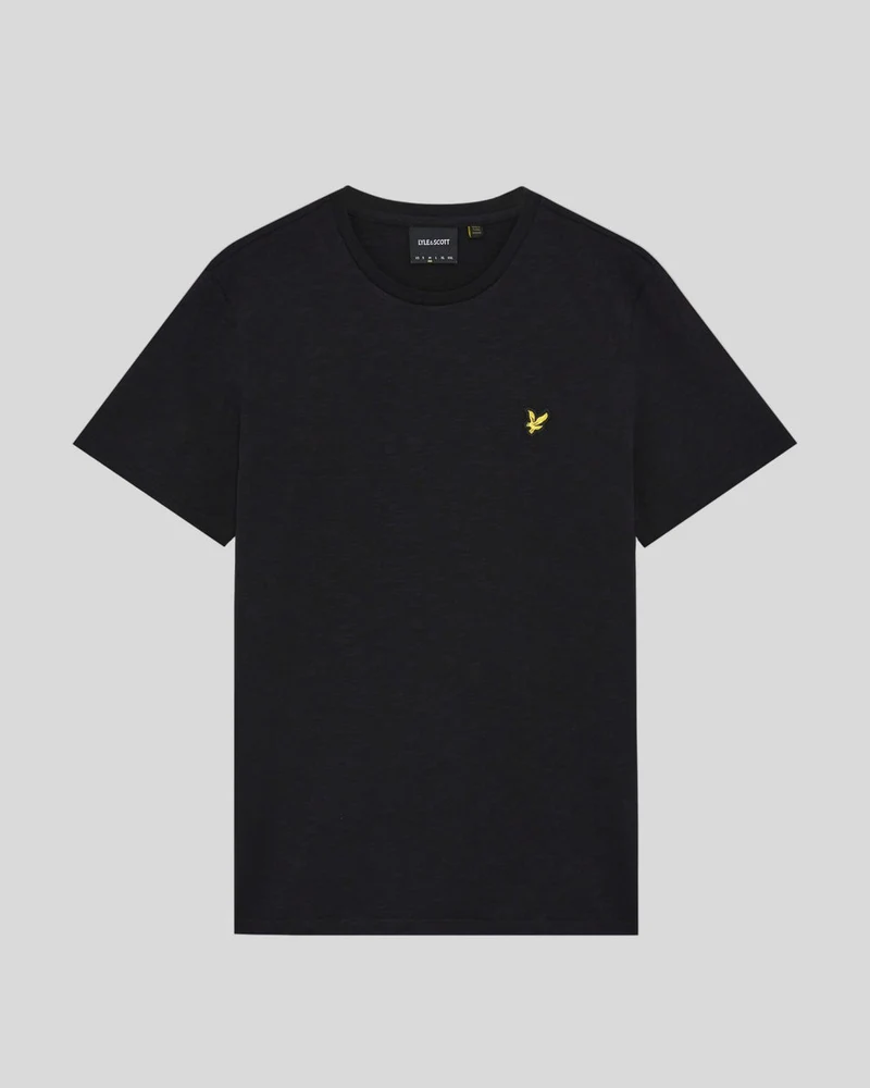 Lyle & Scott Herren-T-Shirt aus feiner Baumwolle (Slub-Baumwolle) | Tiefschwarz