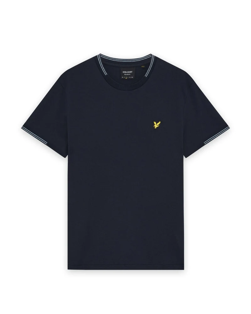Lyle & Scott Herren-T-Shirt mit feinen Spitzen | Dunkelmarineblau Kreide