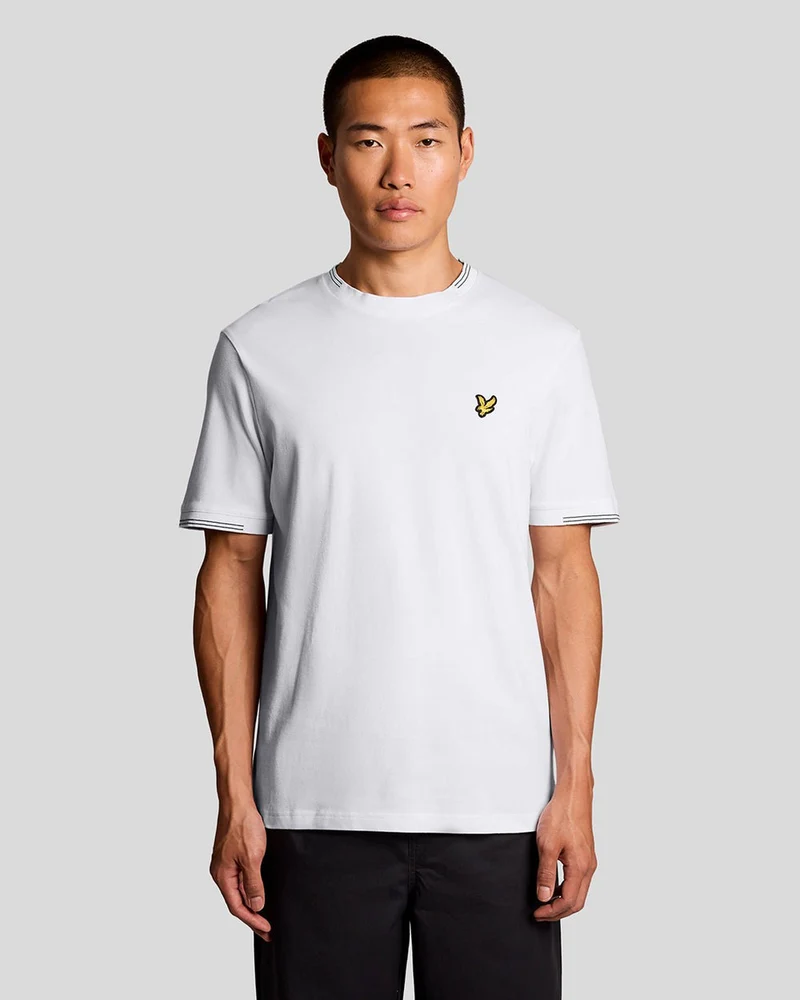 Lyle & Scott Herren-T-Shirt mit feinen Spitzen | Weiß Everglades