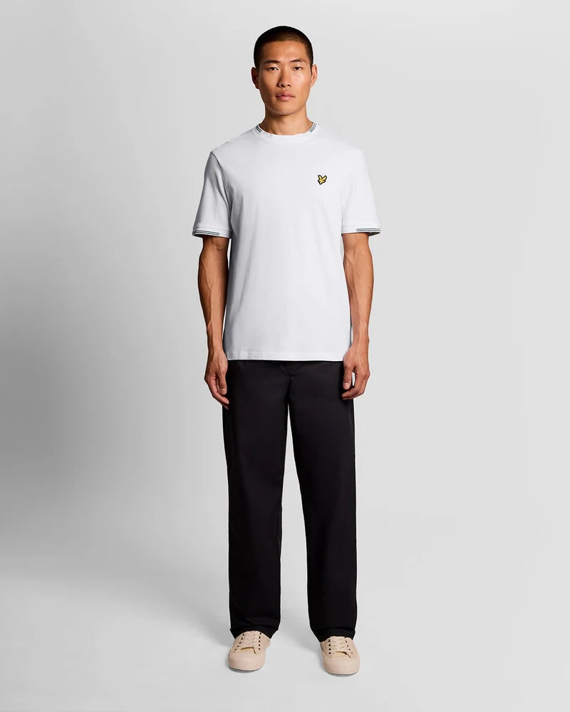 Lyle & Scott Herren-T-Shirt mit feinen Spitzen | Weiß Everglades