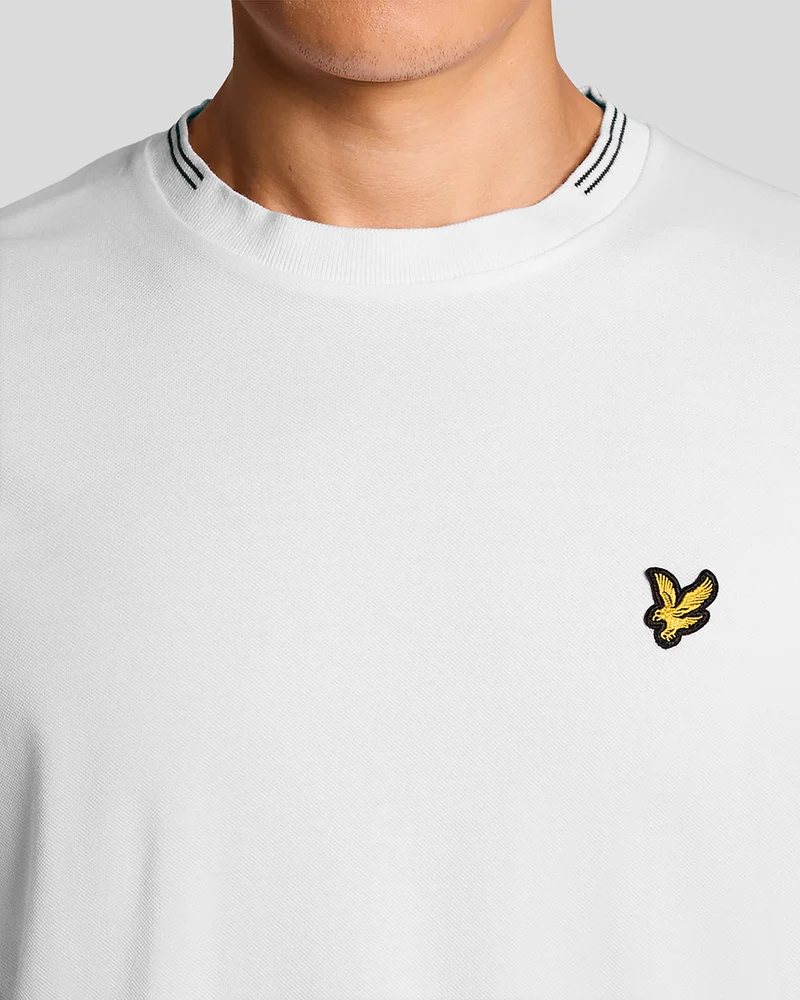 Lyle & Scott Herren-T-Shirt mit feinen Spitzen | Weiß Everglades