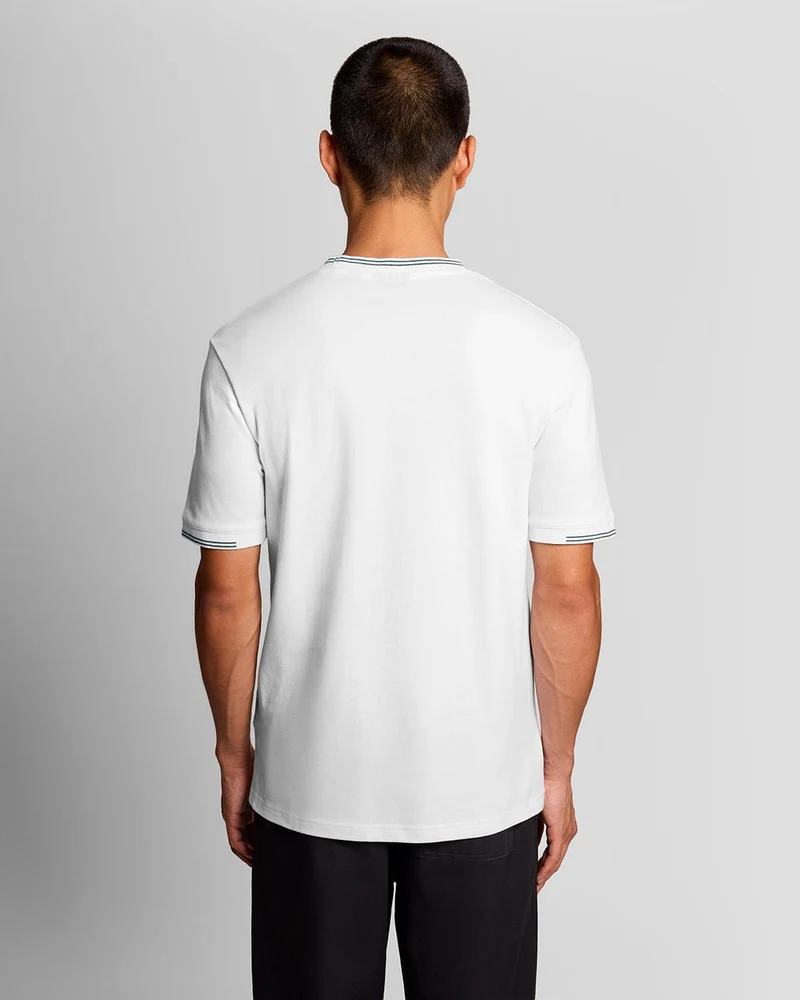 Lyle & Scott Herren-T-Shirt mit feinen Spitzen | Weiß Everglades