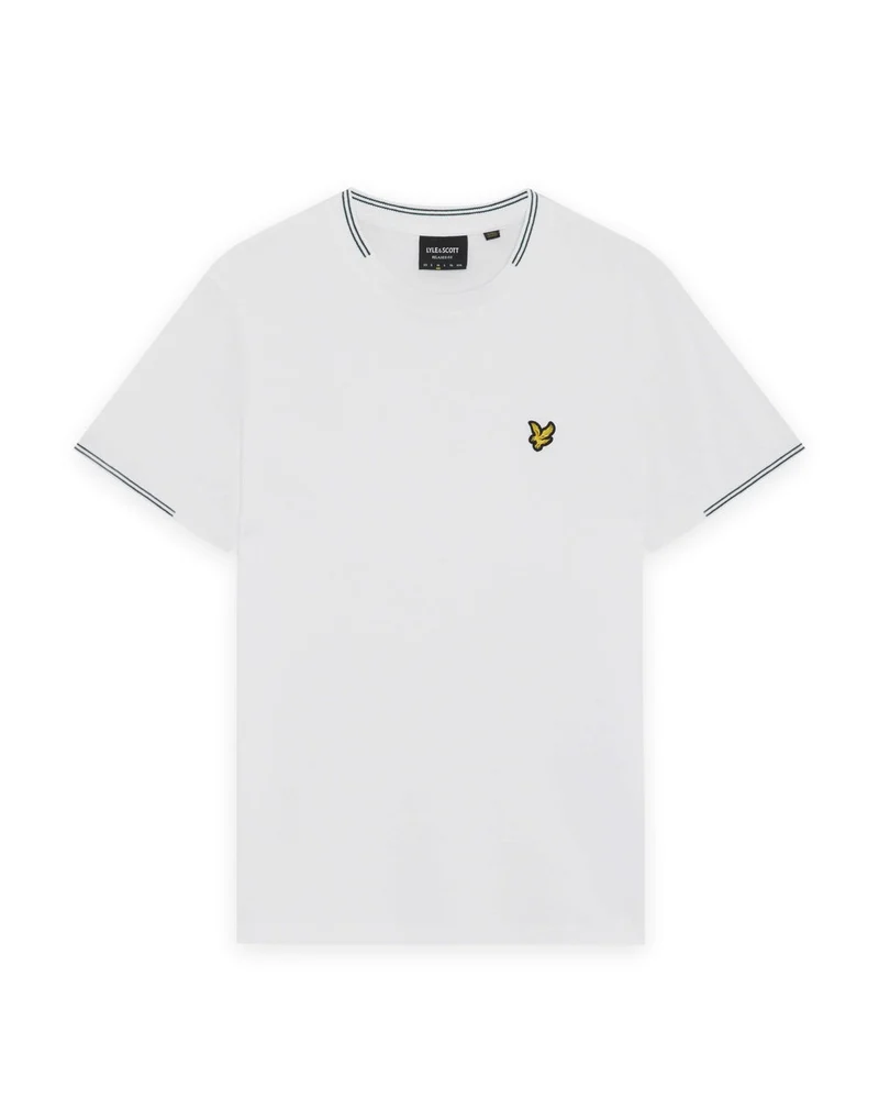 Lyle & Scott Herren-T-Shirt mit feinen Spitzen | Weiß Everglades